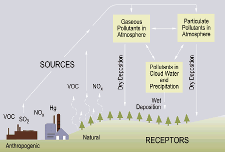 Acid rain production