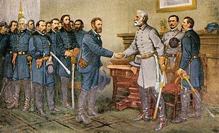 Lee surrenders, marking the end of the Civil War