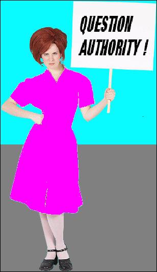 Do you remember when liberals in the 1960s, throwing off the shackles of the stiffling, authoritarian 1950s, used to wave placards and display bumper stickers that read 'QUESTION AUTHORITY'?