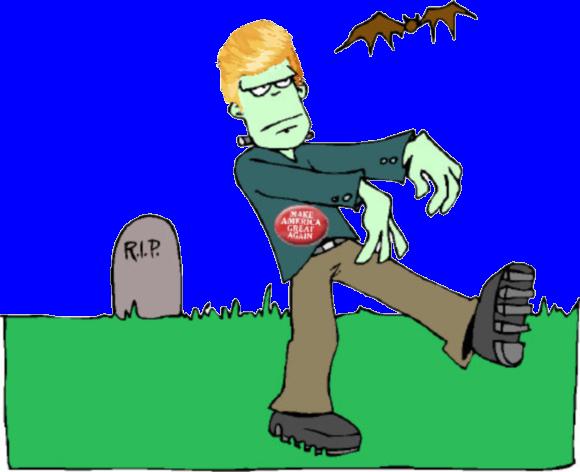 'Supervillian Trump' is Trumpenstein, running amok and laying waste to the countryside