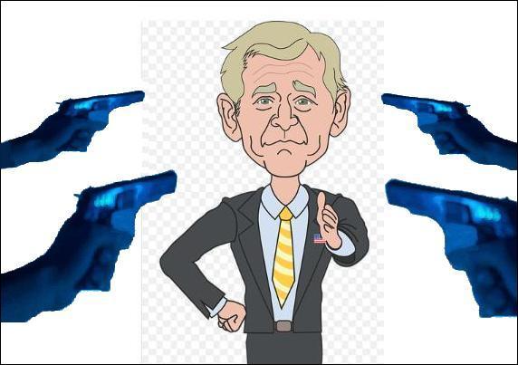 Dubya considers any opposition to his policies to be no less than an act of treason. That sounds like a paranoid schizophrenic to us