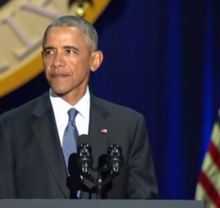 In Obama's final speech, one seems to see a bit of guilt seeping through his lying countenance